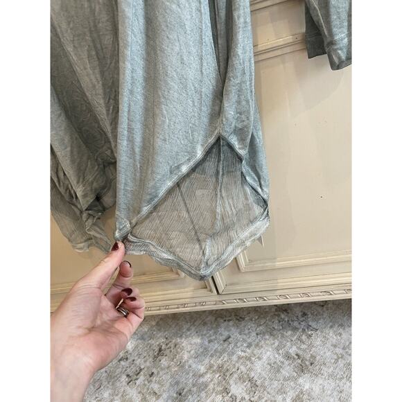 NWT Soft Surroundings Hand Dyed Green Tunic Silk Trim Plus Size 1X 3/4 Sleeve - Picture 4 of 10